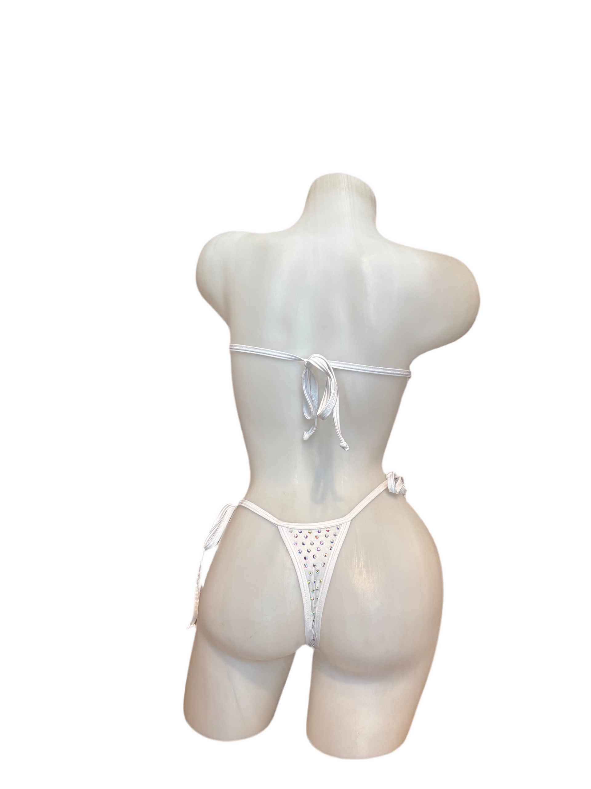 Rhinestone Tie Bandeau White - Model Express Vancouver