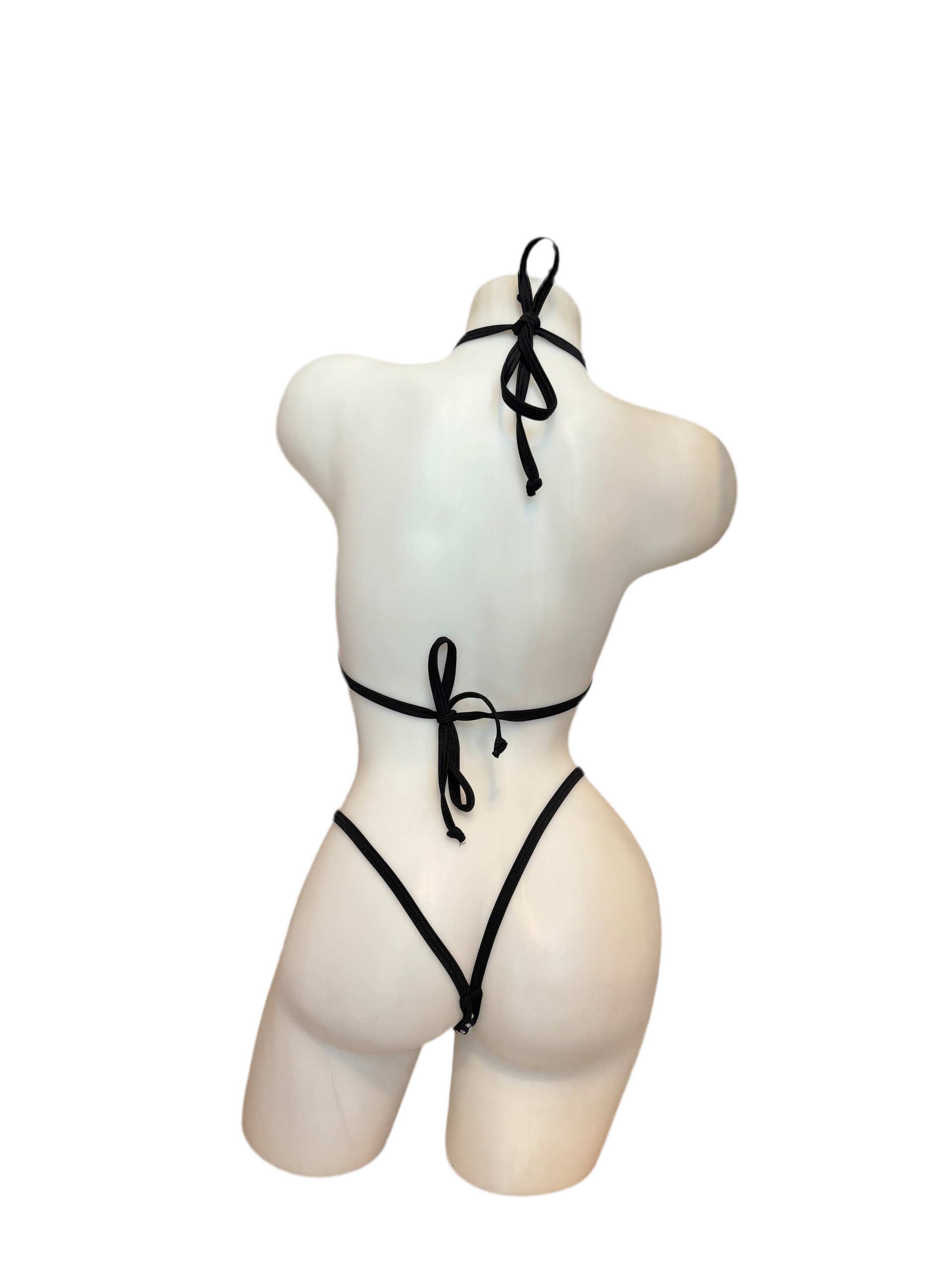 Rhinestone Bikini Metallic Navy Blue - Model Express Vancouver