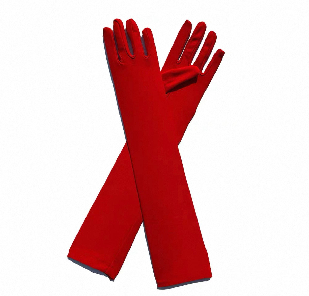 Elbow Length Gloves Red