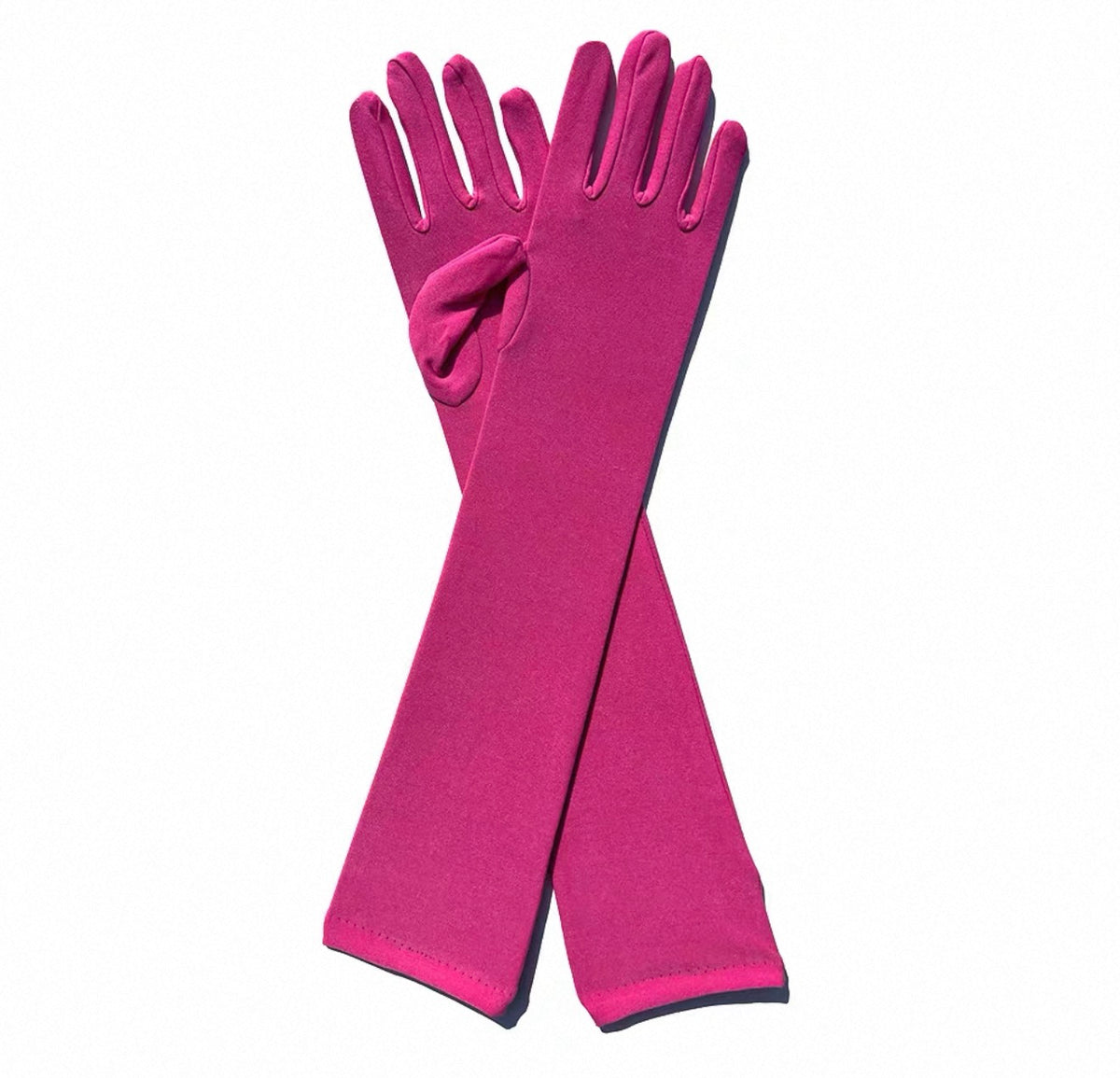 Elbow Length Gloves Hot Pink