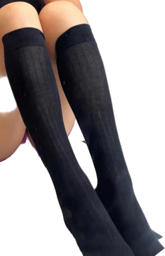 Knee High Socks Black - Model Express Vancouver