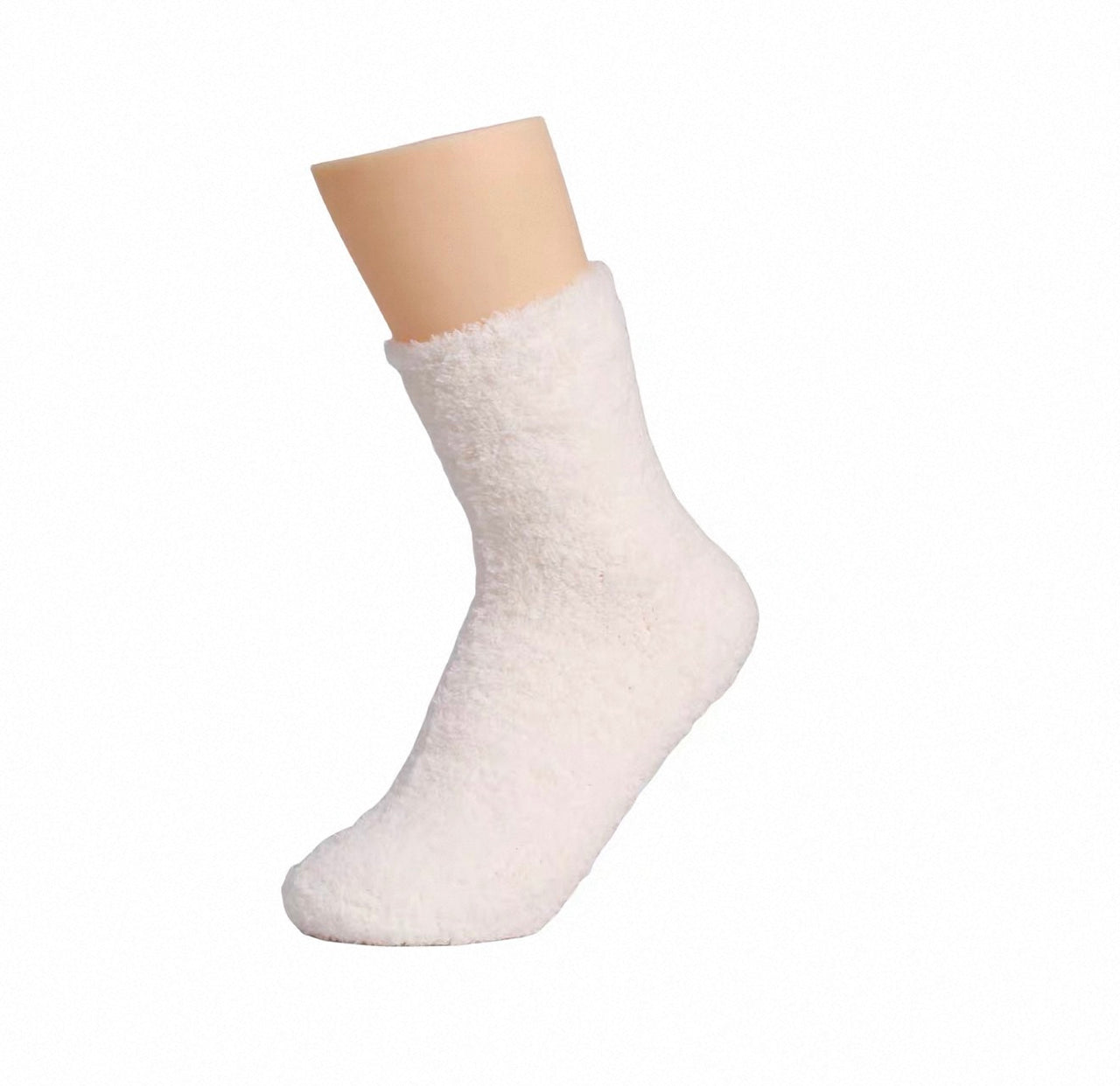 Fluffy Ankle Socks - White - Model Express Vancouver