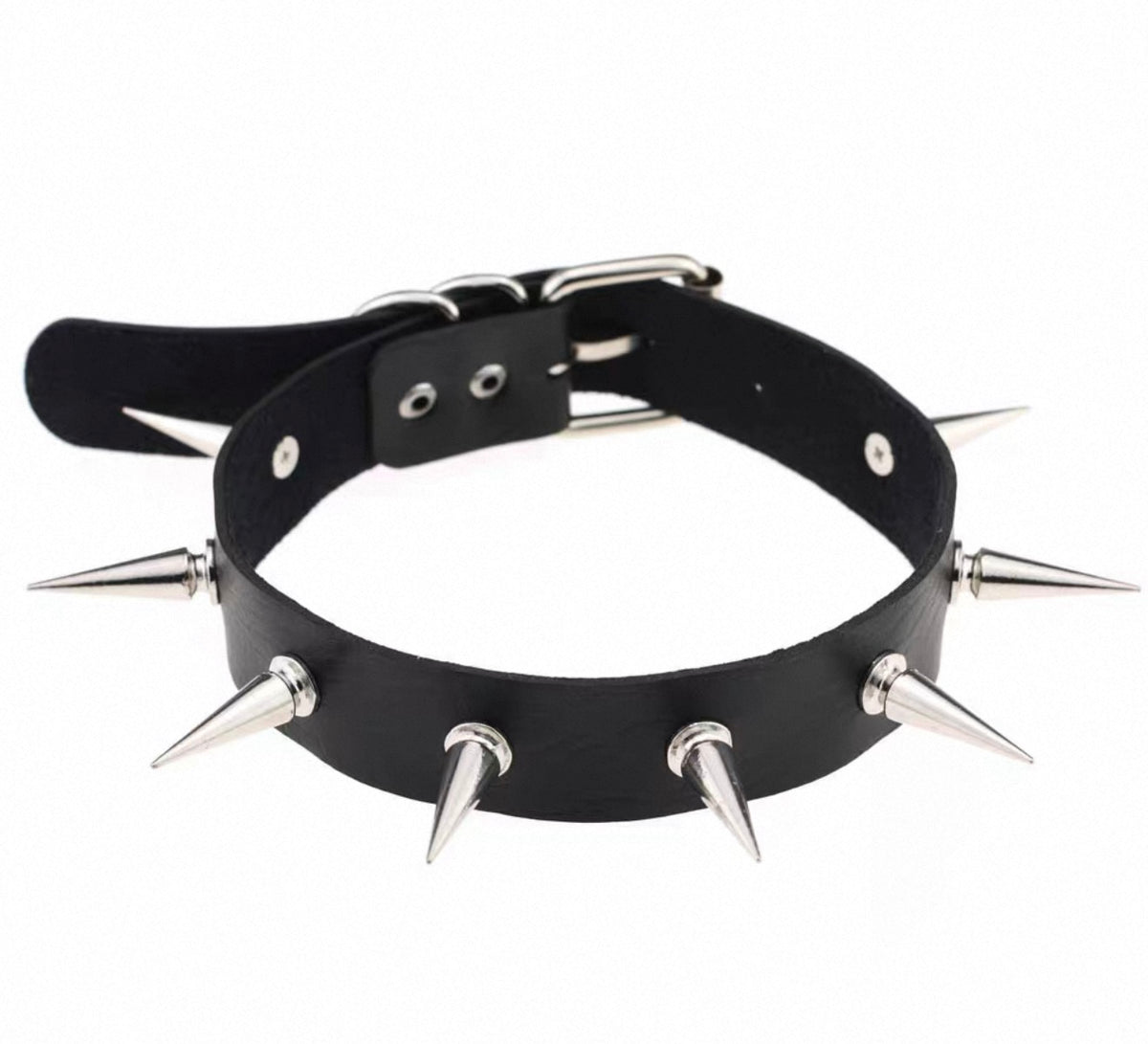 Choker - Silver Spike Black