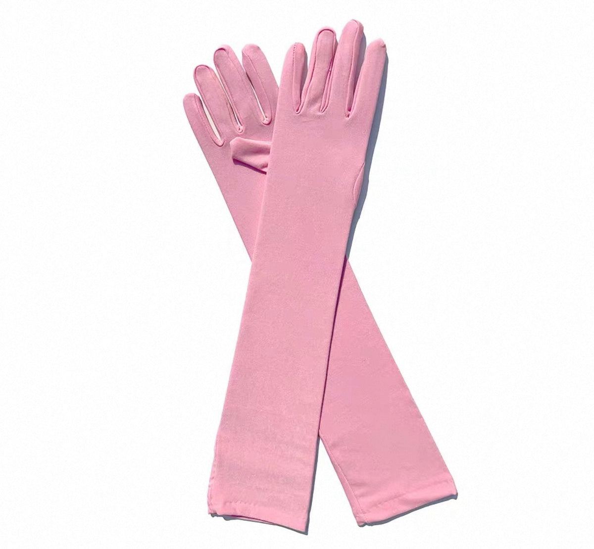 Elbow Length Gloves Baby Pink