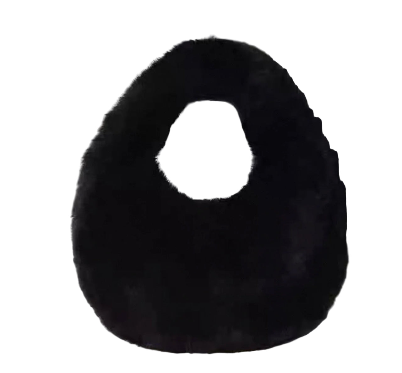 Plush Fur Crescent Bag Black - Model Express Vancouver