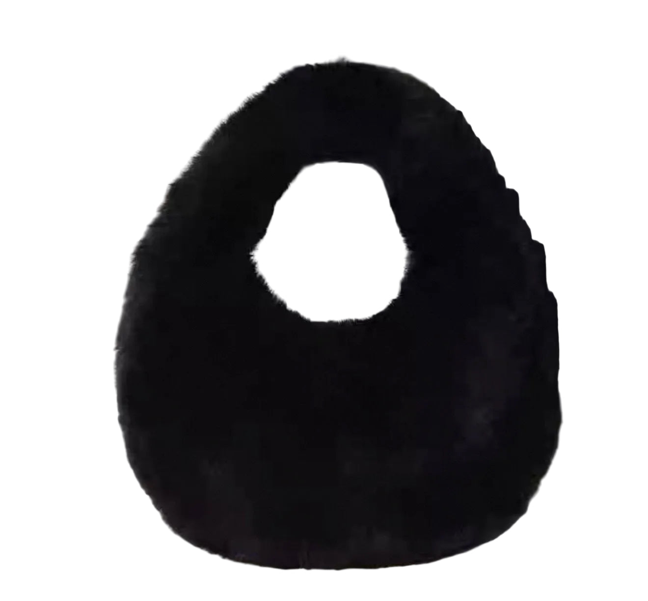 Plush Fur Crescent Bag Black - Model Express Vancouver