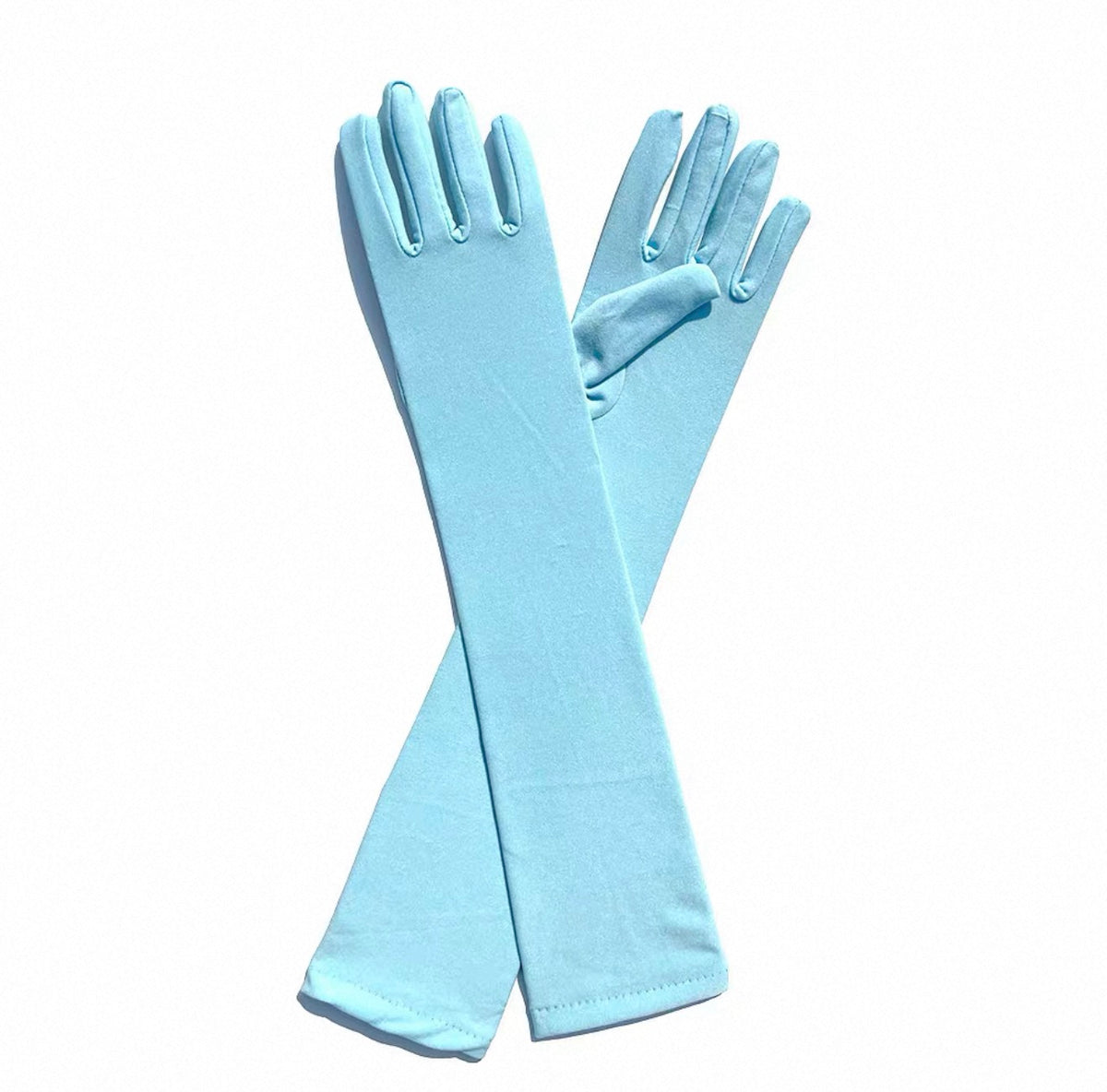 Elbow Length Gloves Baby Blue