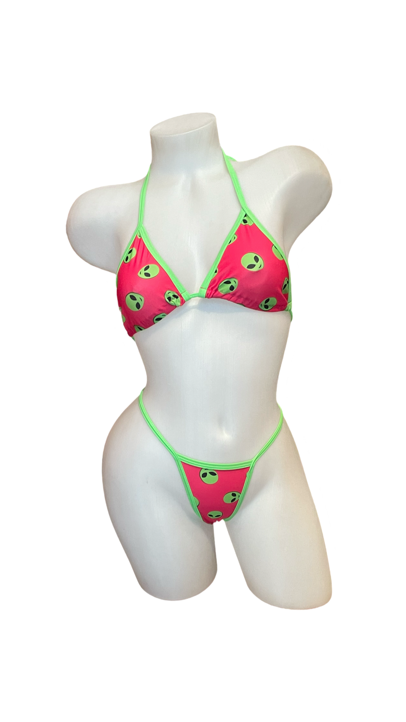 Neon Alien Bikini with Thong Bottoms