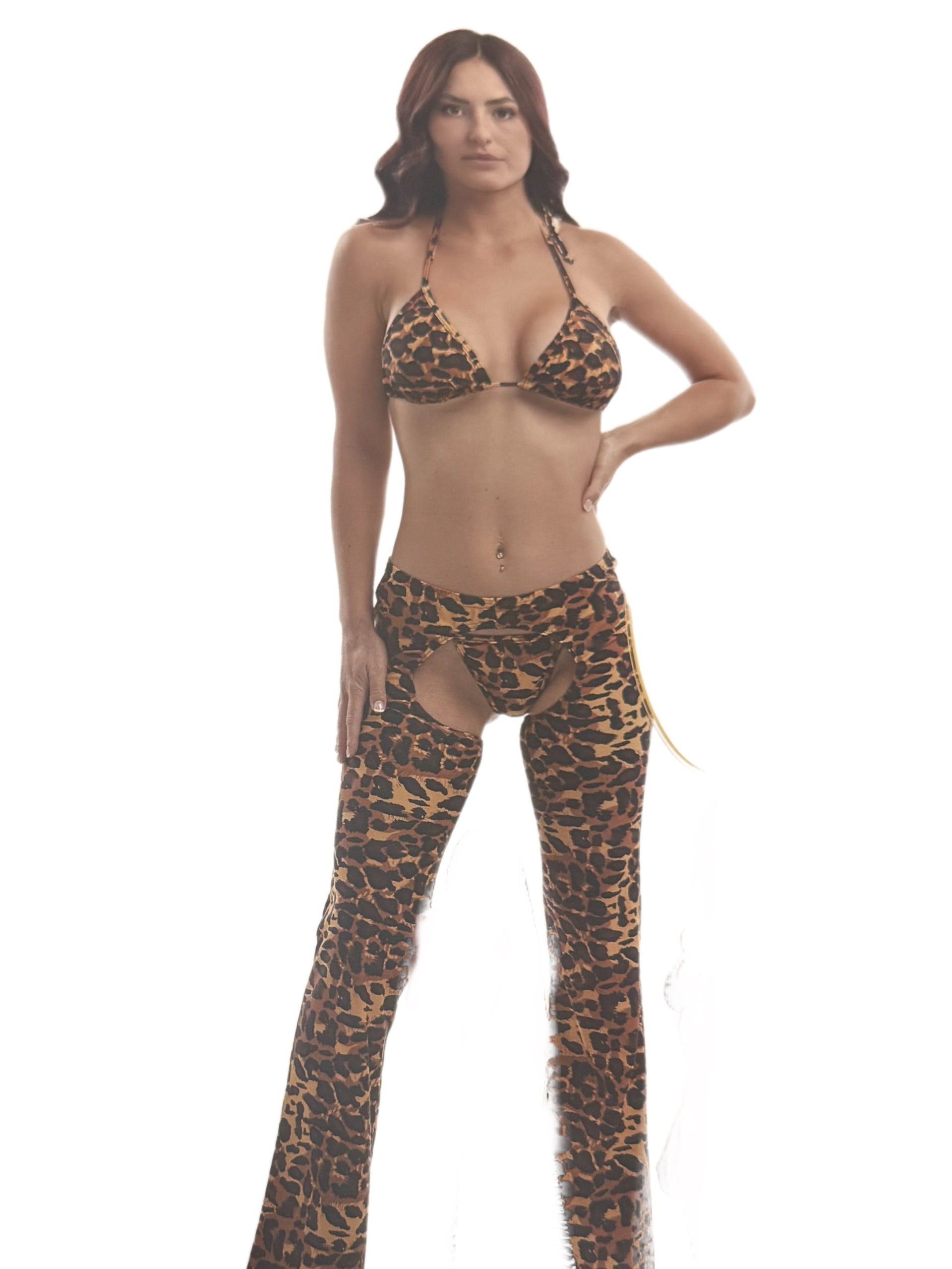 Chaps and Bikini Set Leopard - Model Express Vancouver