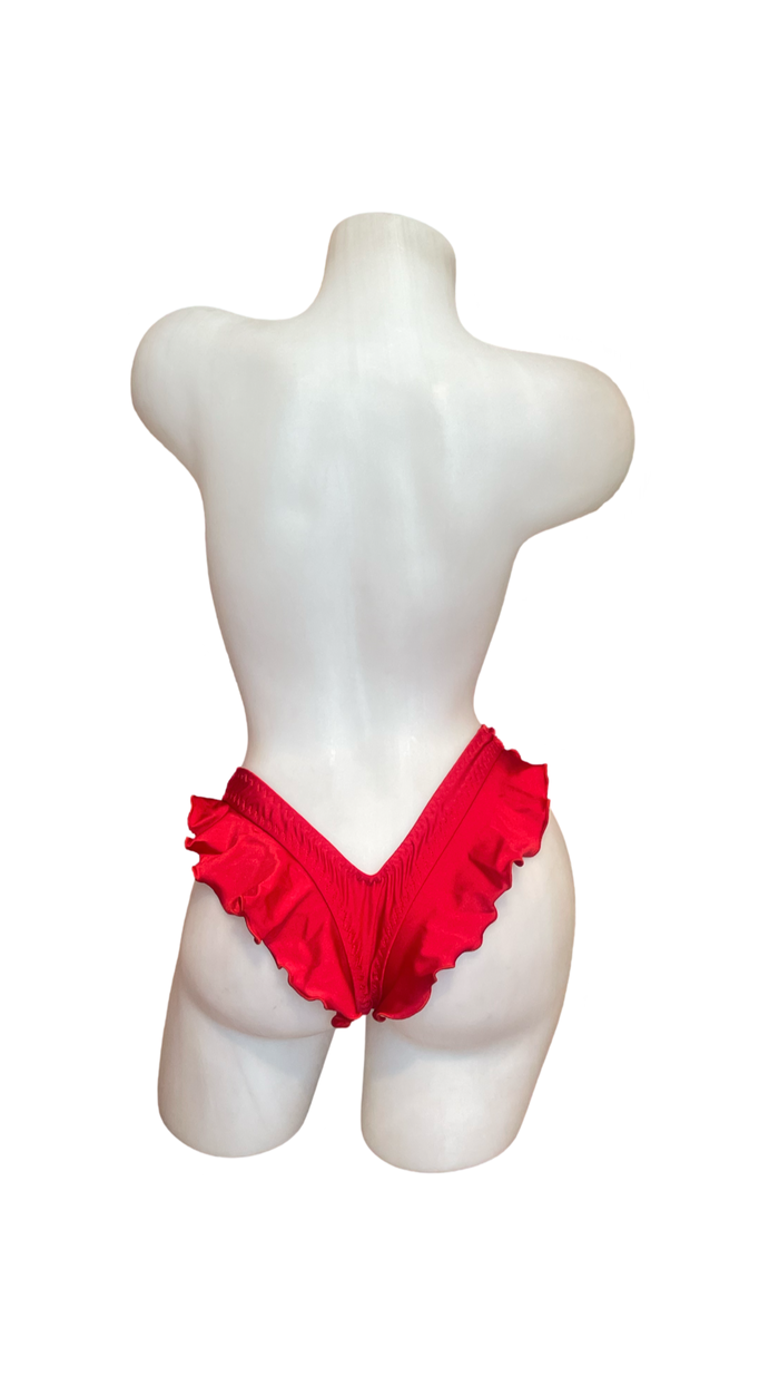 Ruffle Thong Red