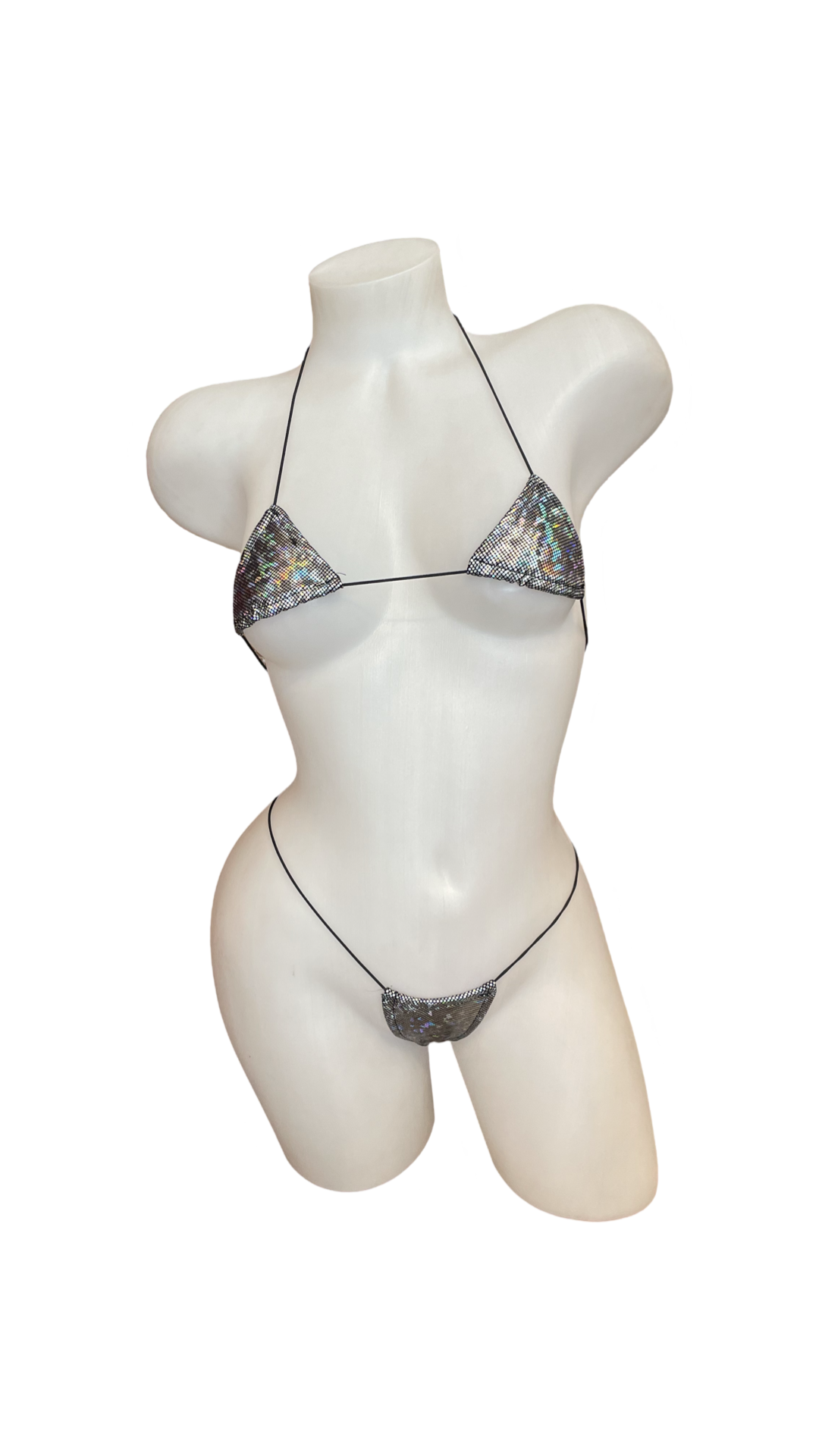 Micro Nudie Bikini Metallic Black