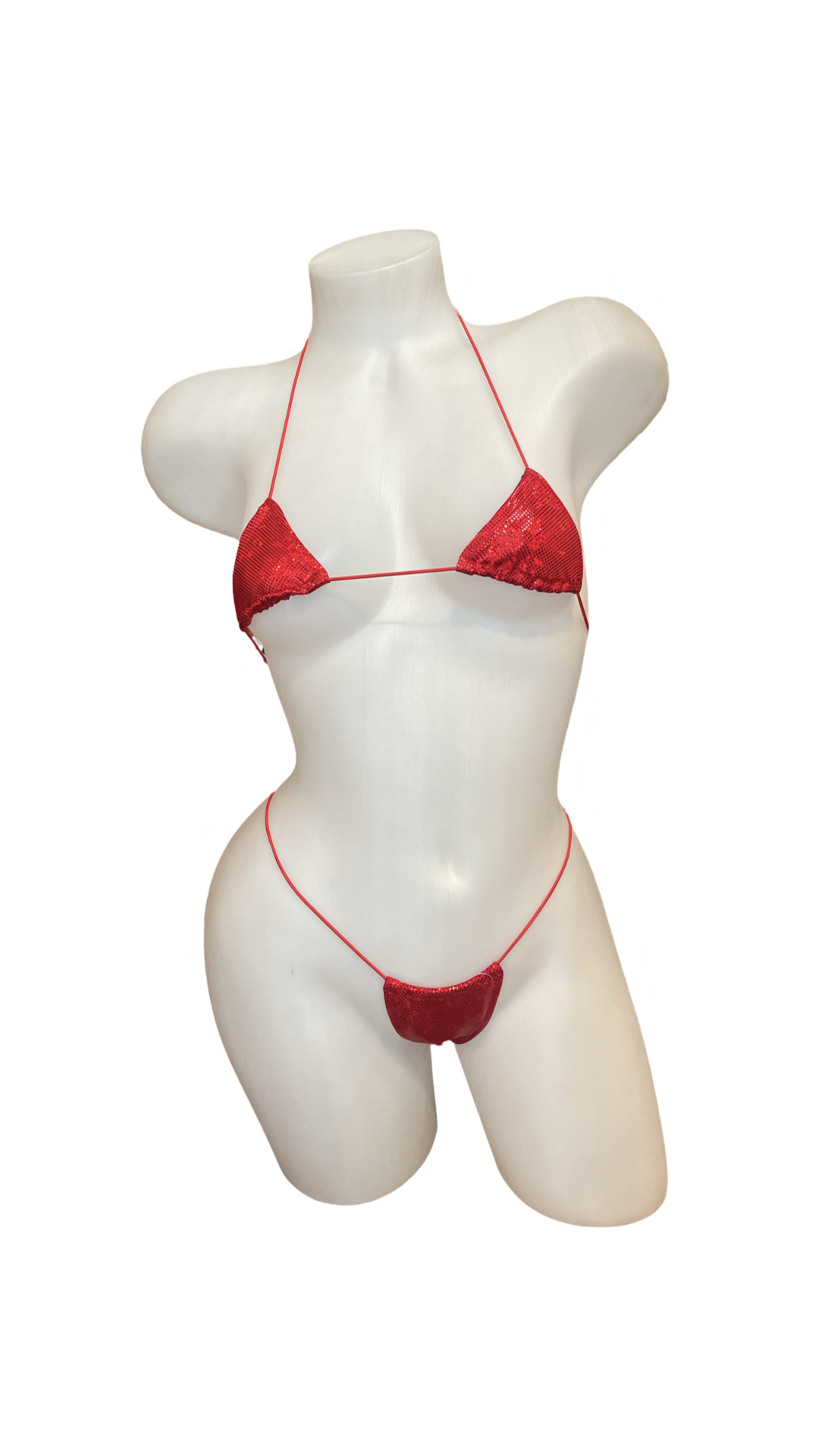 Micro Nudie Bikini Metallic Red