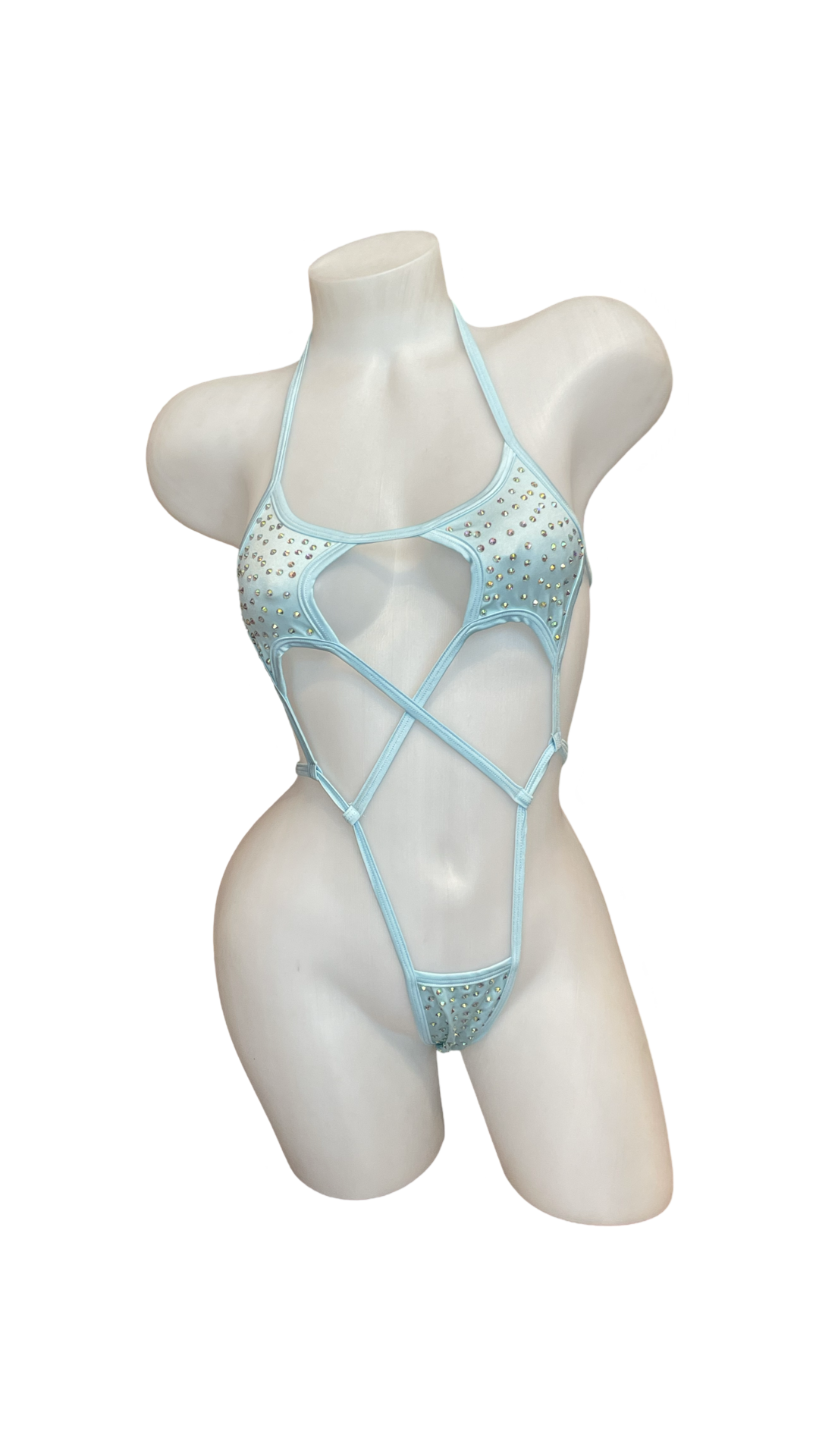 Rhinestone Star Sling Shot Baby Blue