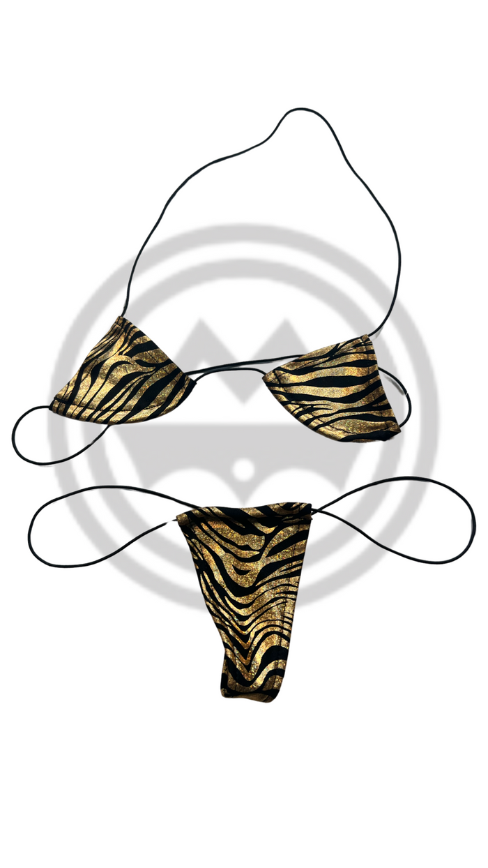 Micro Nudie Bikini Gold Zebra