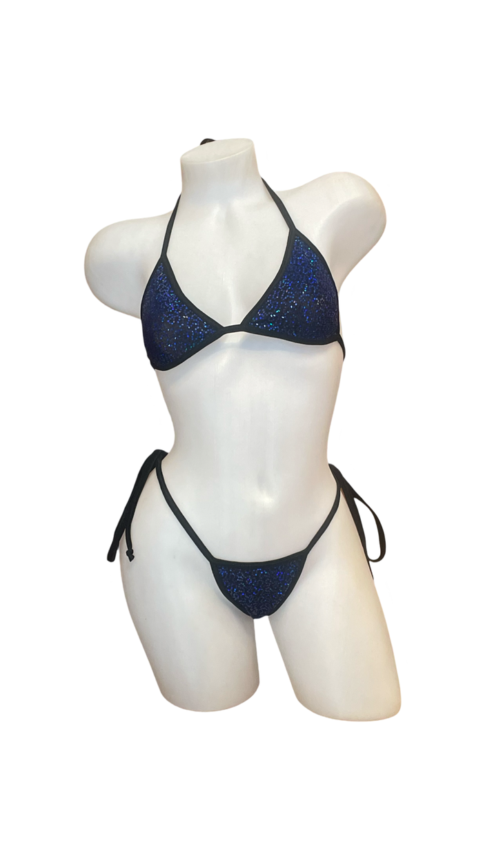 Blue Glitter Bikini Set