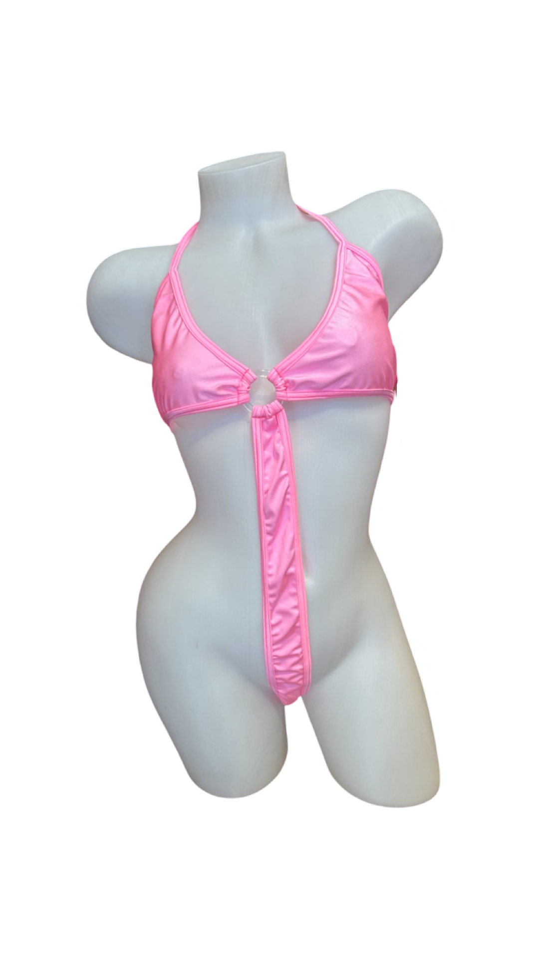 Spandex O-Ring Bodysuit - Baby Pink