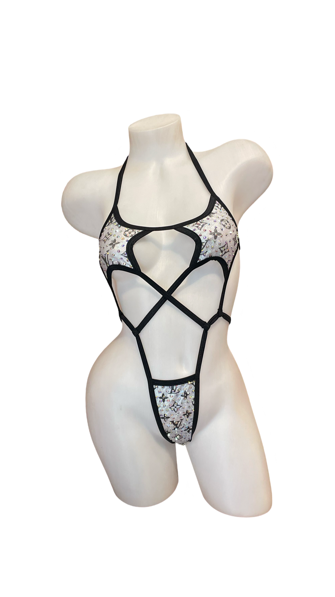 Rhinestone Star Sling Shot Design Silver