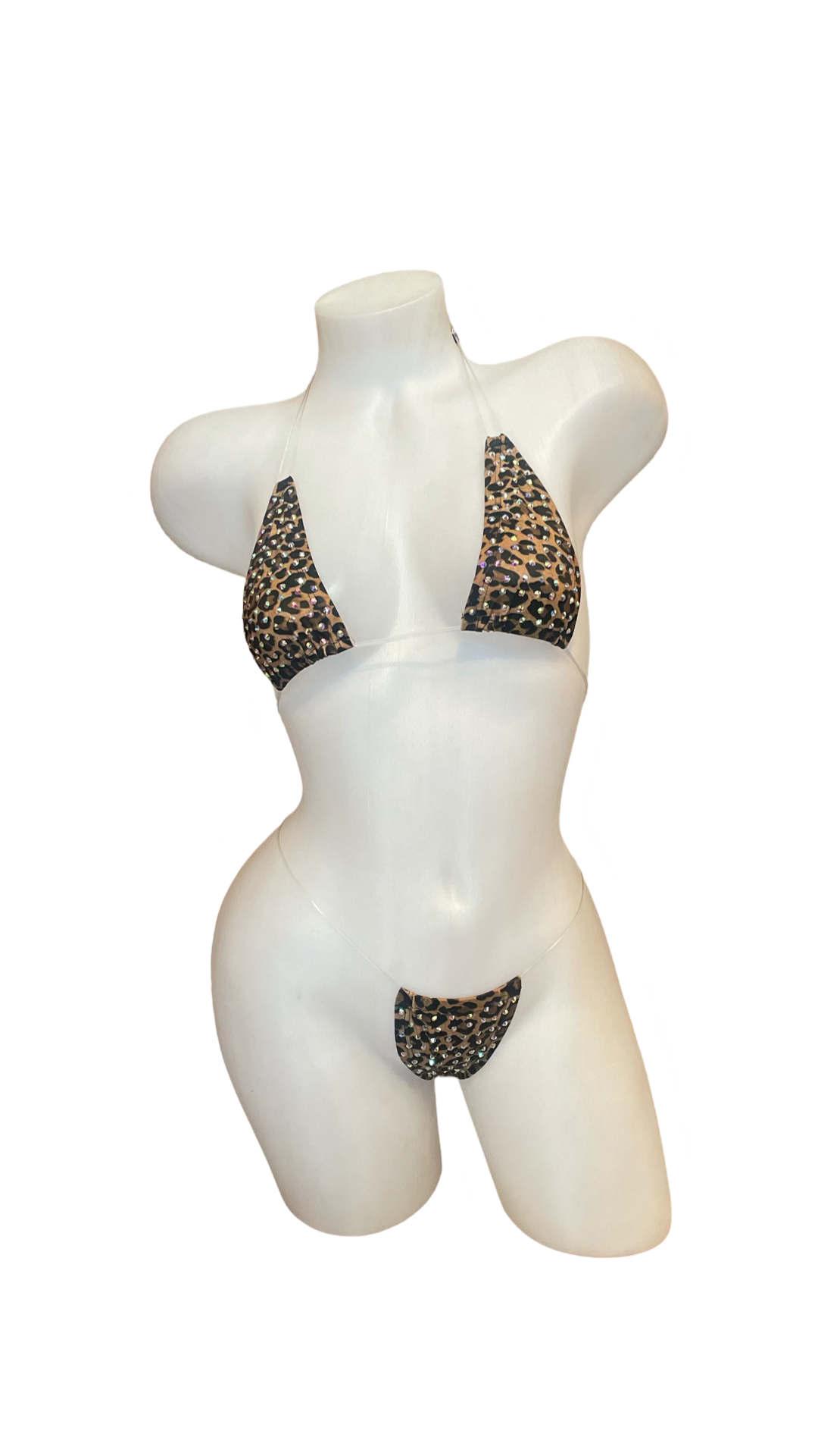 Rhinestone Micro Bikini - Cheetah