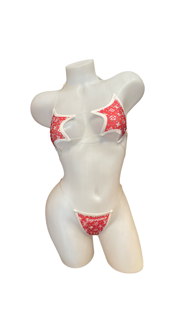 Rhinestone Star Bikini - Red Design