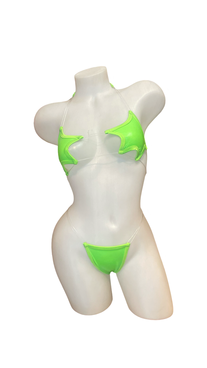 Star Bikini Wet Look - Green