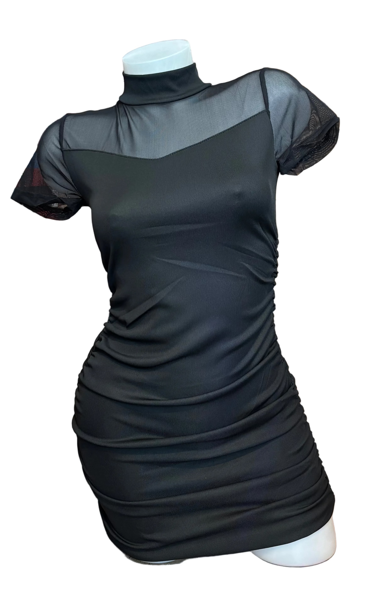 Mesh Short Sleeved Dress