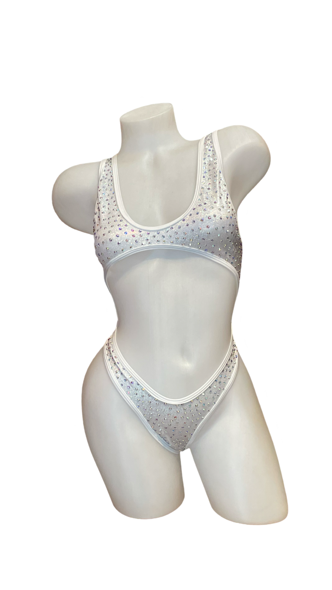 Rhinestone Bralette One Piece Silver - Model Express Vancouver