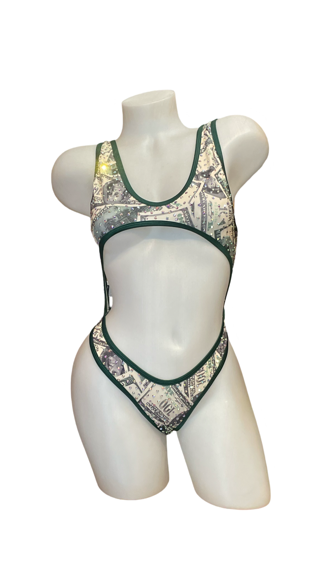 Rhinestone Bralette One Piece Money - Model Express Vancouver