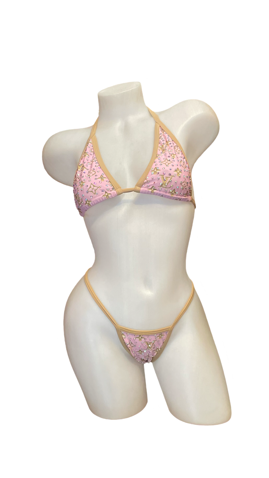 Rhinestone Bikini Nude/Pink Design