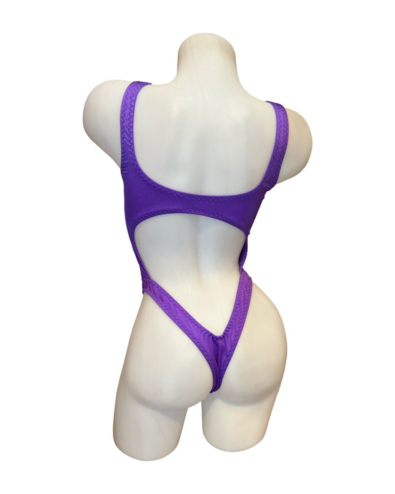 Bralette Top Thong Back Bodysuit Purple - Model Express Vancouver