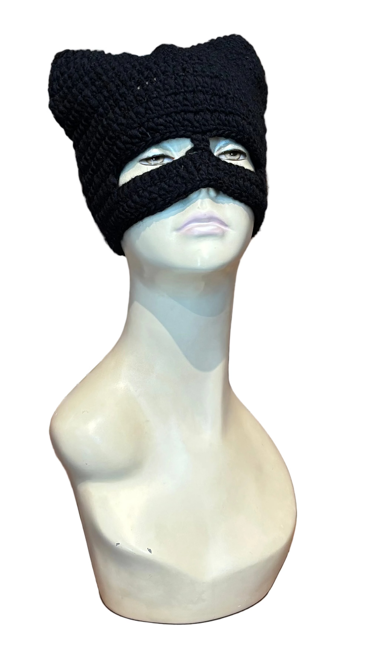 Knit Cat Mask Black