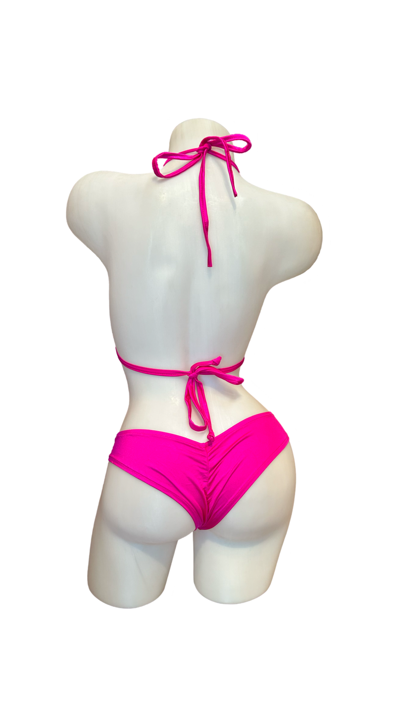 Booty Short Bikini Set - Hot Pink