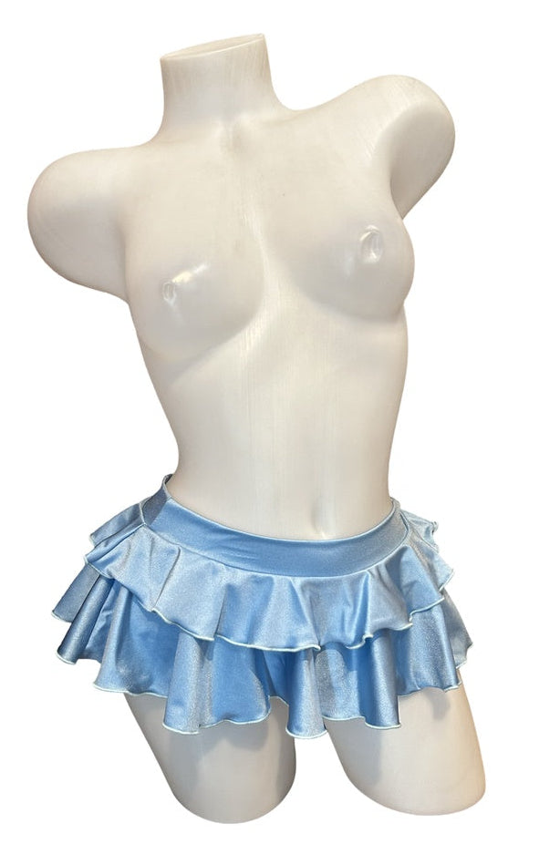Double Layer Mini Skirt Baby Blue - Model Express Vancouver