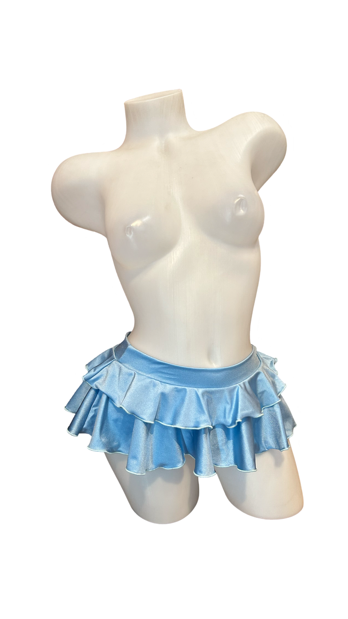 Double Layer Mini Skirt Baby Blue