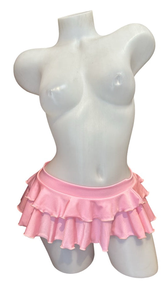 Double Layer Mini Skirt Baby Pink - Model Express Vancouver