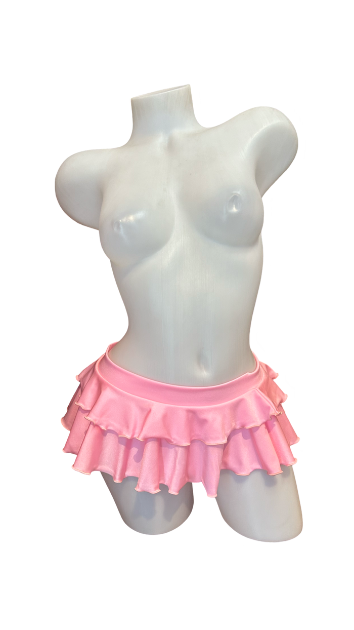 Double Layer Mini Skirt Baby Pink