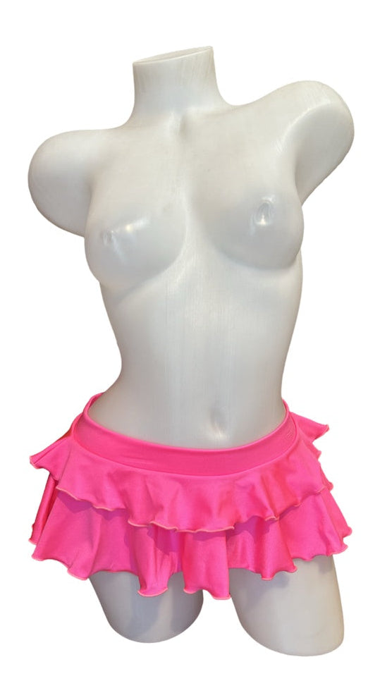 Double Layer Mini Skirt Hot Pink - Model Express Vancouver