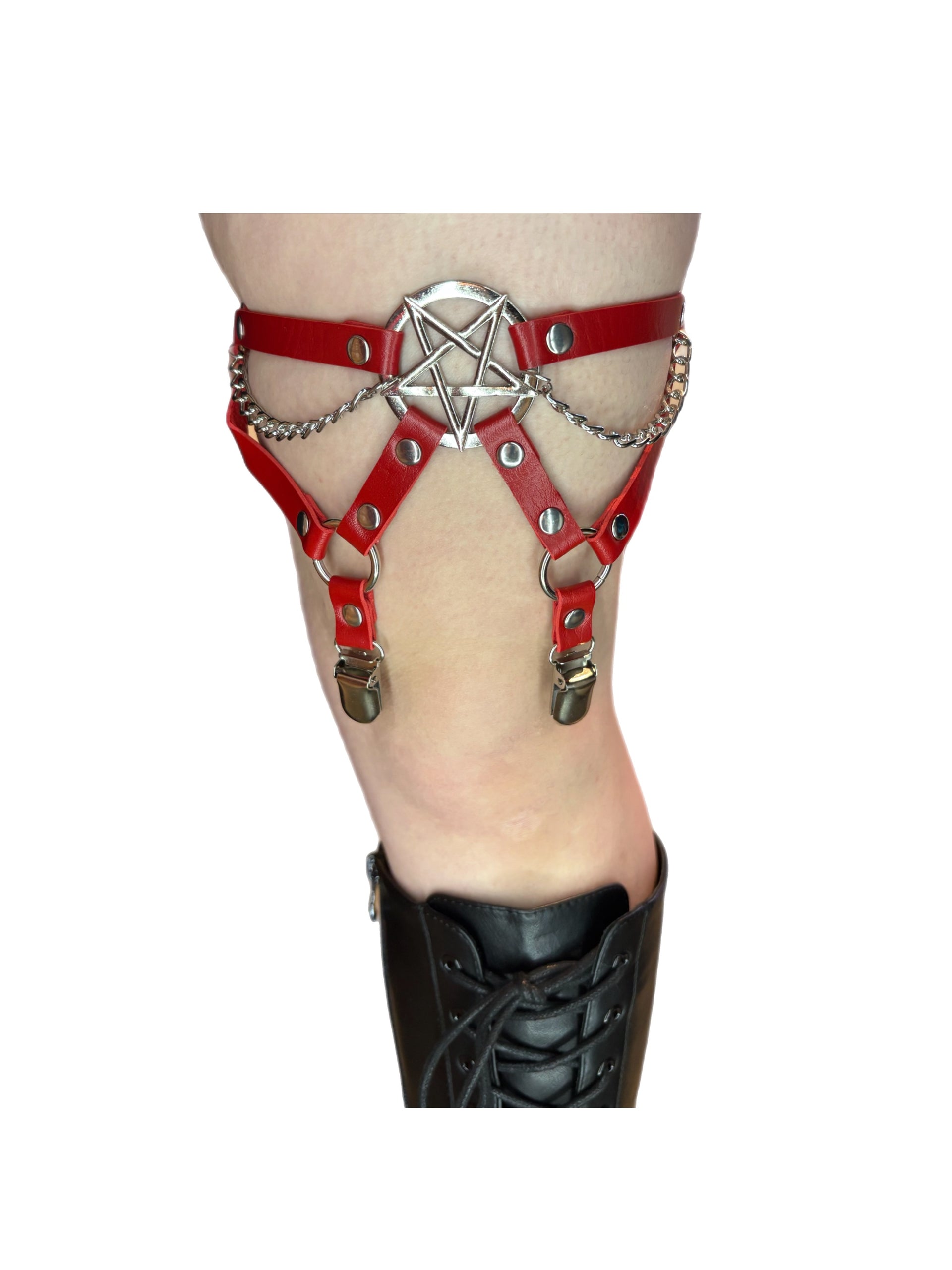 Pentagram Leg Garter Red - Model Express Vancouver