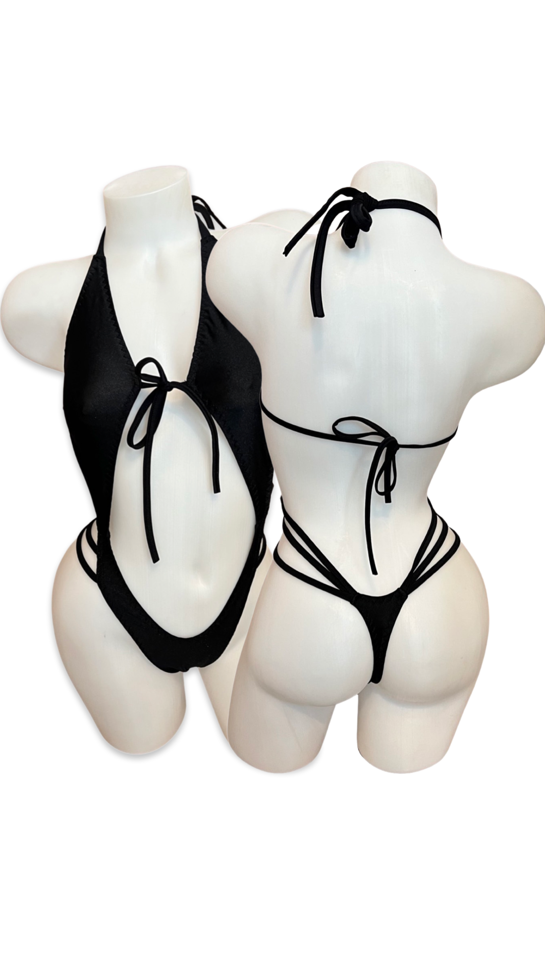 Multi Tie Thong Back Romper Black - Model Express Vancouver