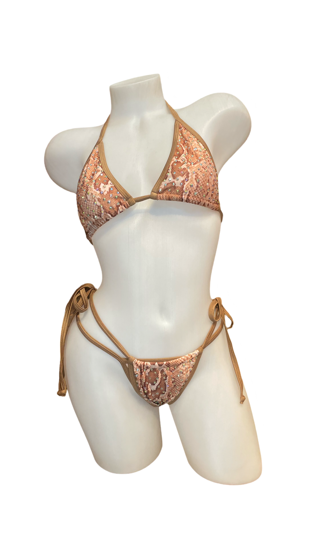 Rhinestone Tie Bottom Bikini Snake - Model Express Vancouver