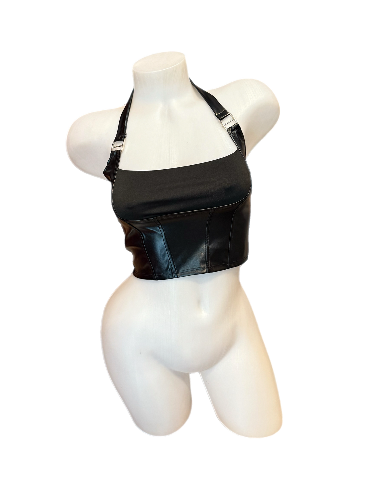 Matte Crop Top with Zipper Back