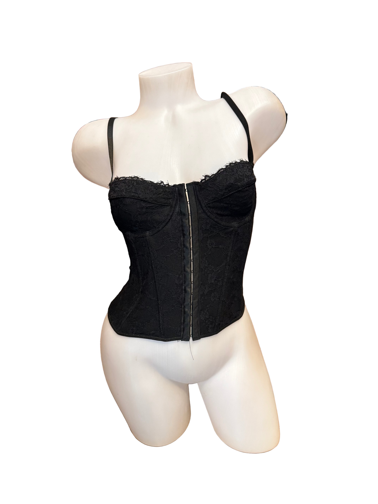 Short Lace Corset Top Black - Model Express Vancouver