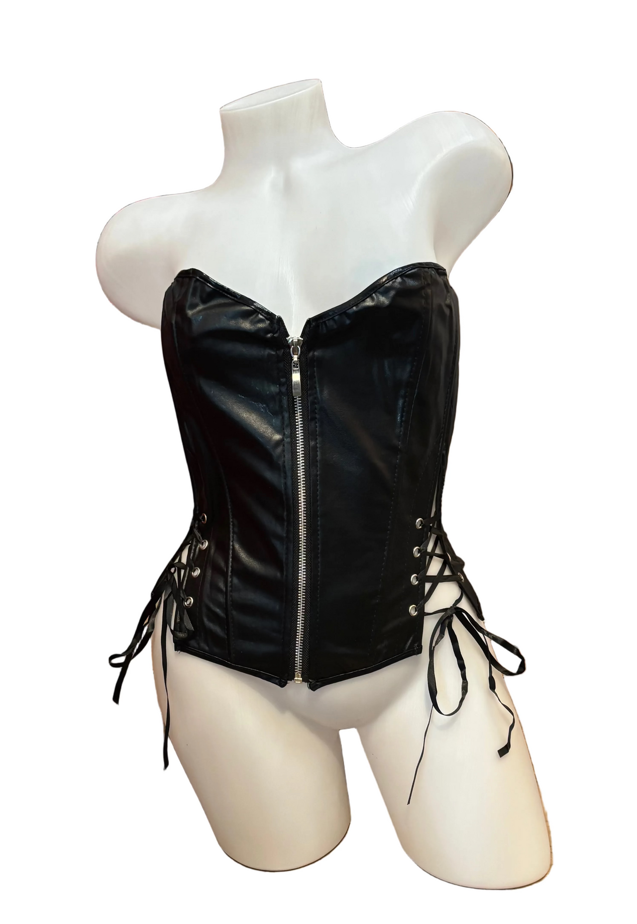 Matte Corset with Front Zipper and Side Ties - Model Express Vancouver