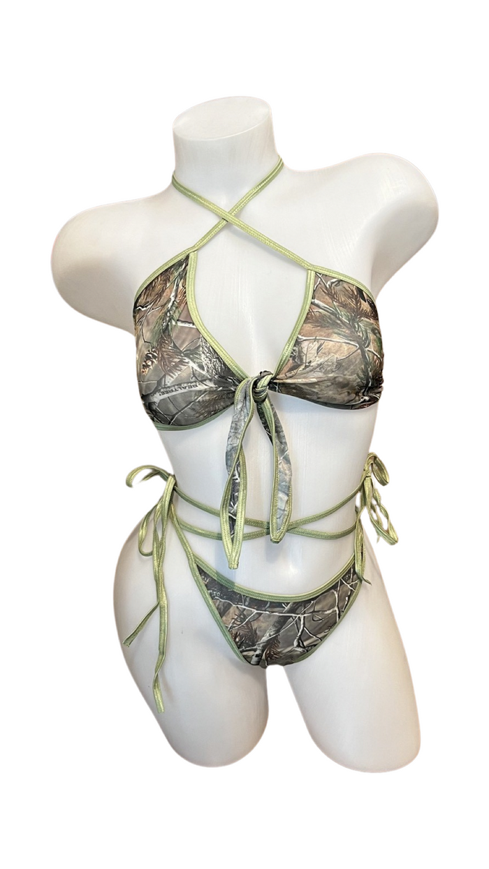 X9 Bikini: Real Tree Mesh Bikini Wrap