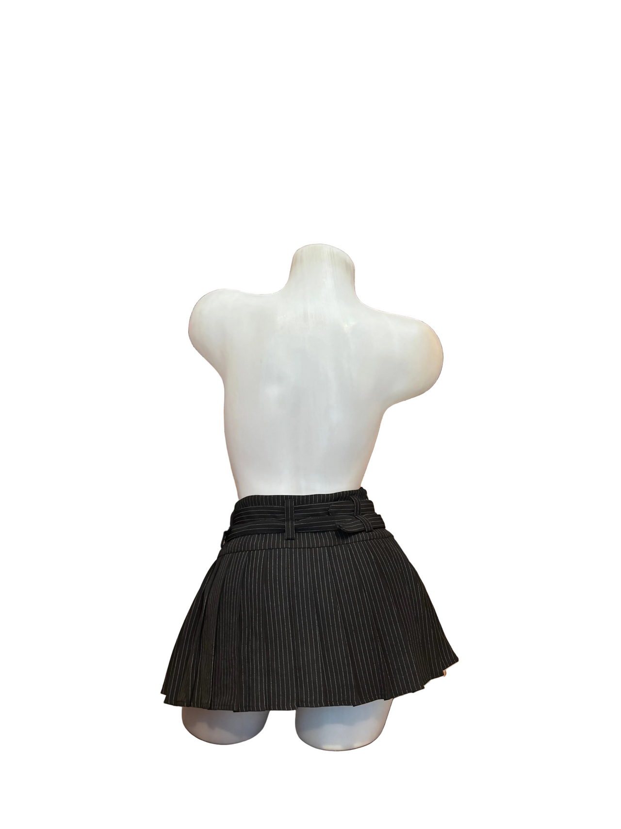 Pin Stripe Pleated Mini Skirt Black - Model Express Vancouver
