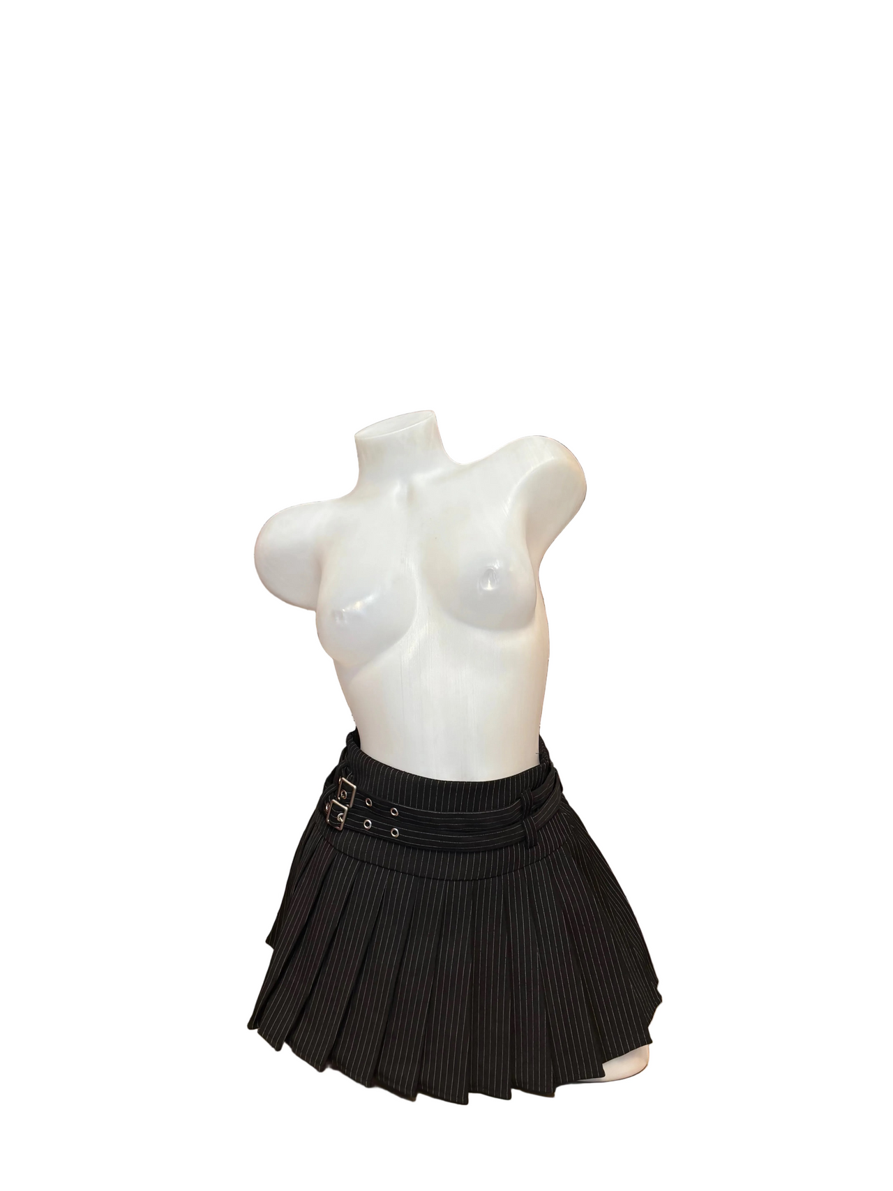 Pin Stripe Pleated Mini Skirt Black - Model Express Vancouver