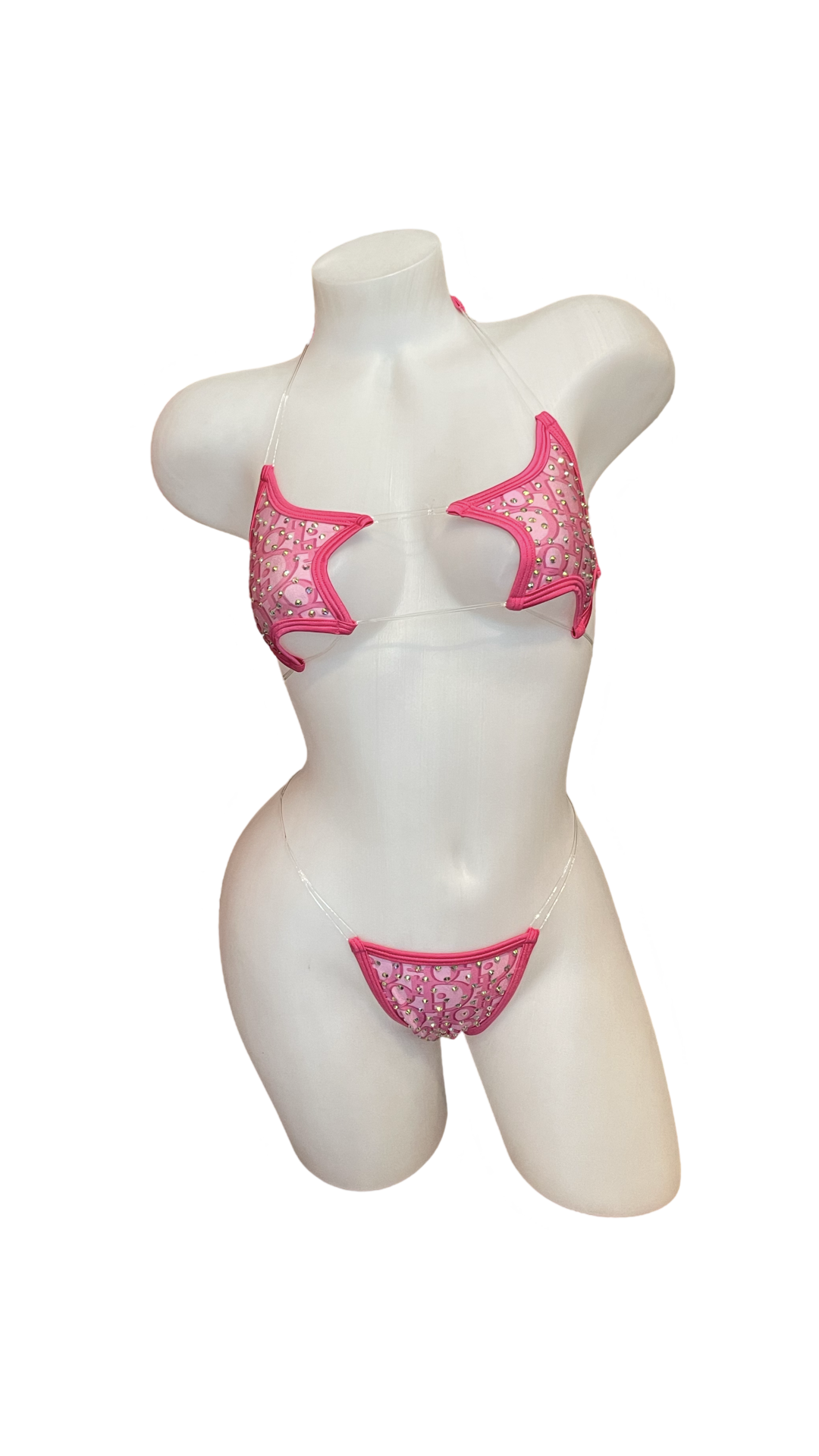 Rhinestone Star Bikini - Pink/Pink Design