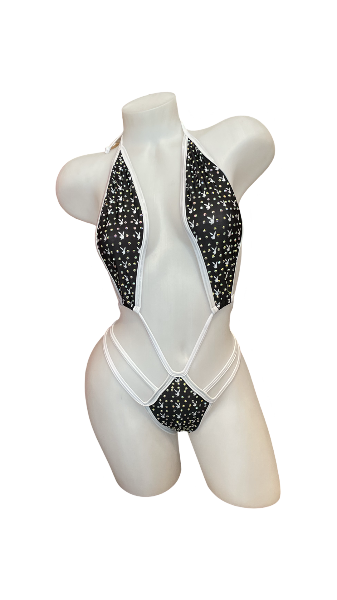 Rhinestone Strappy One Piece Play Boy - Model Express Vancouver