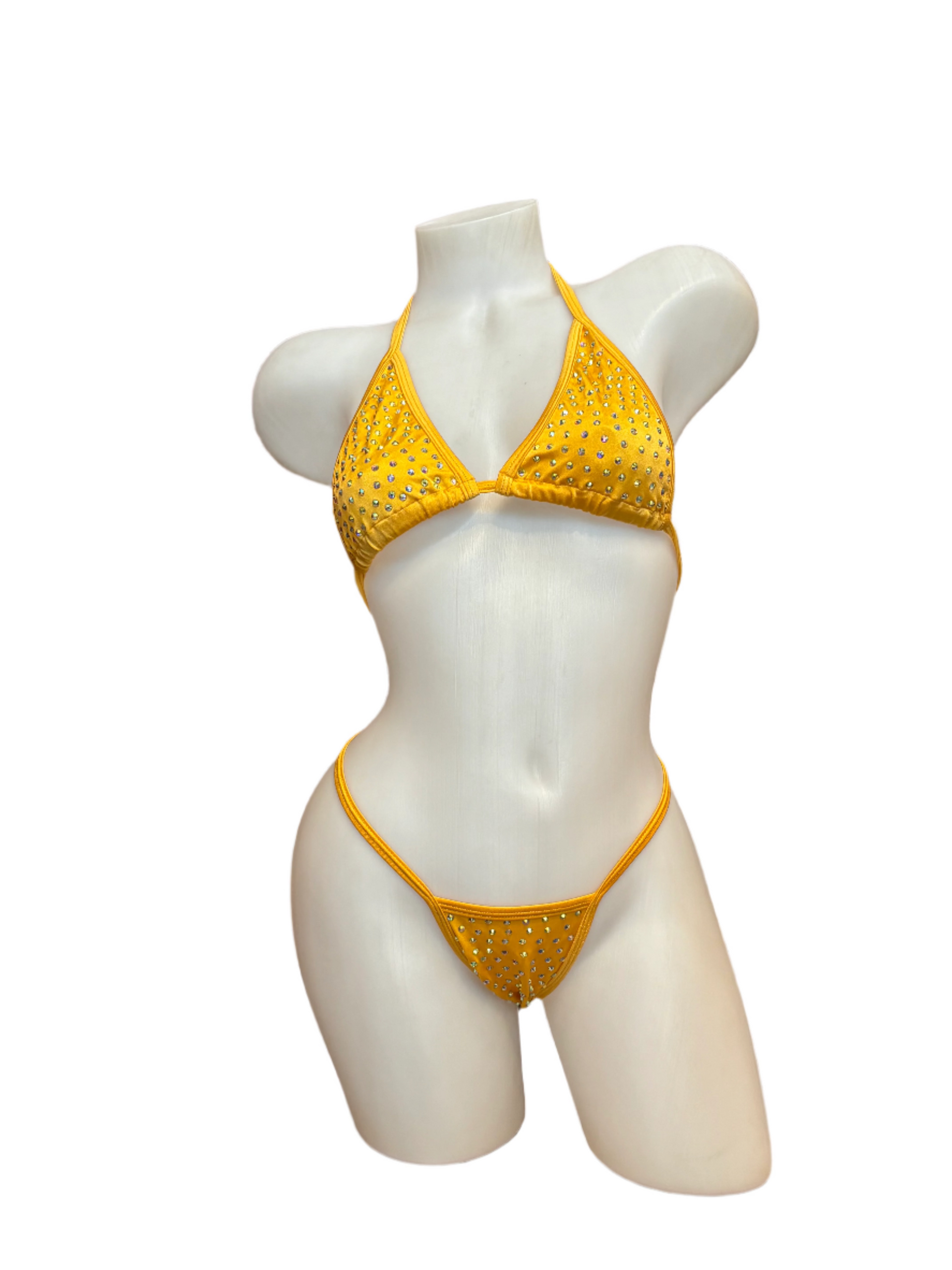 Rhinestone Bikini Dark Yellow - Model Express Vancouver