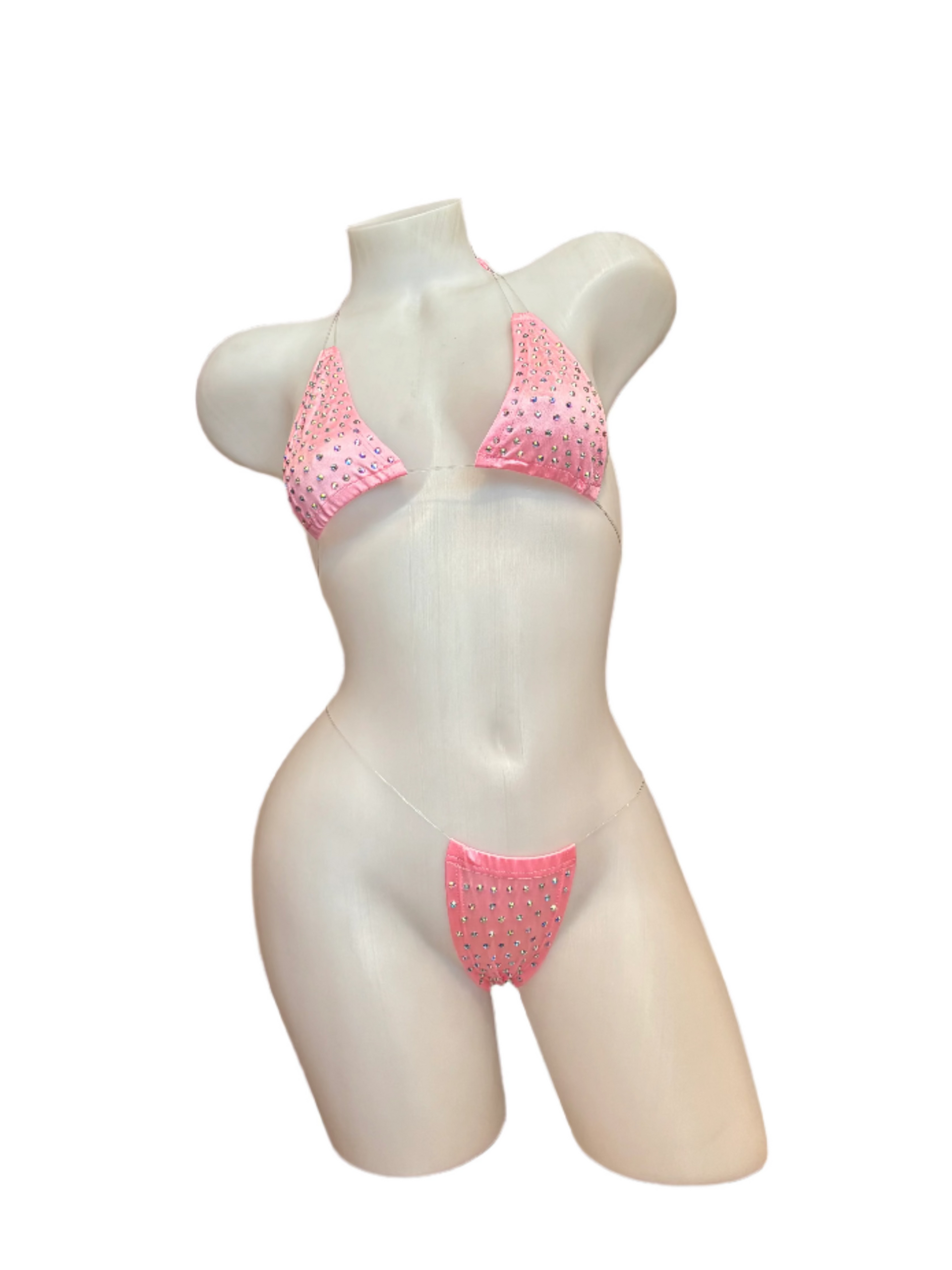 Rhinestone Micro Bikini - Baby Pink - Model Express Vancouver