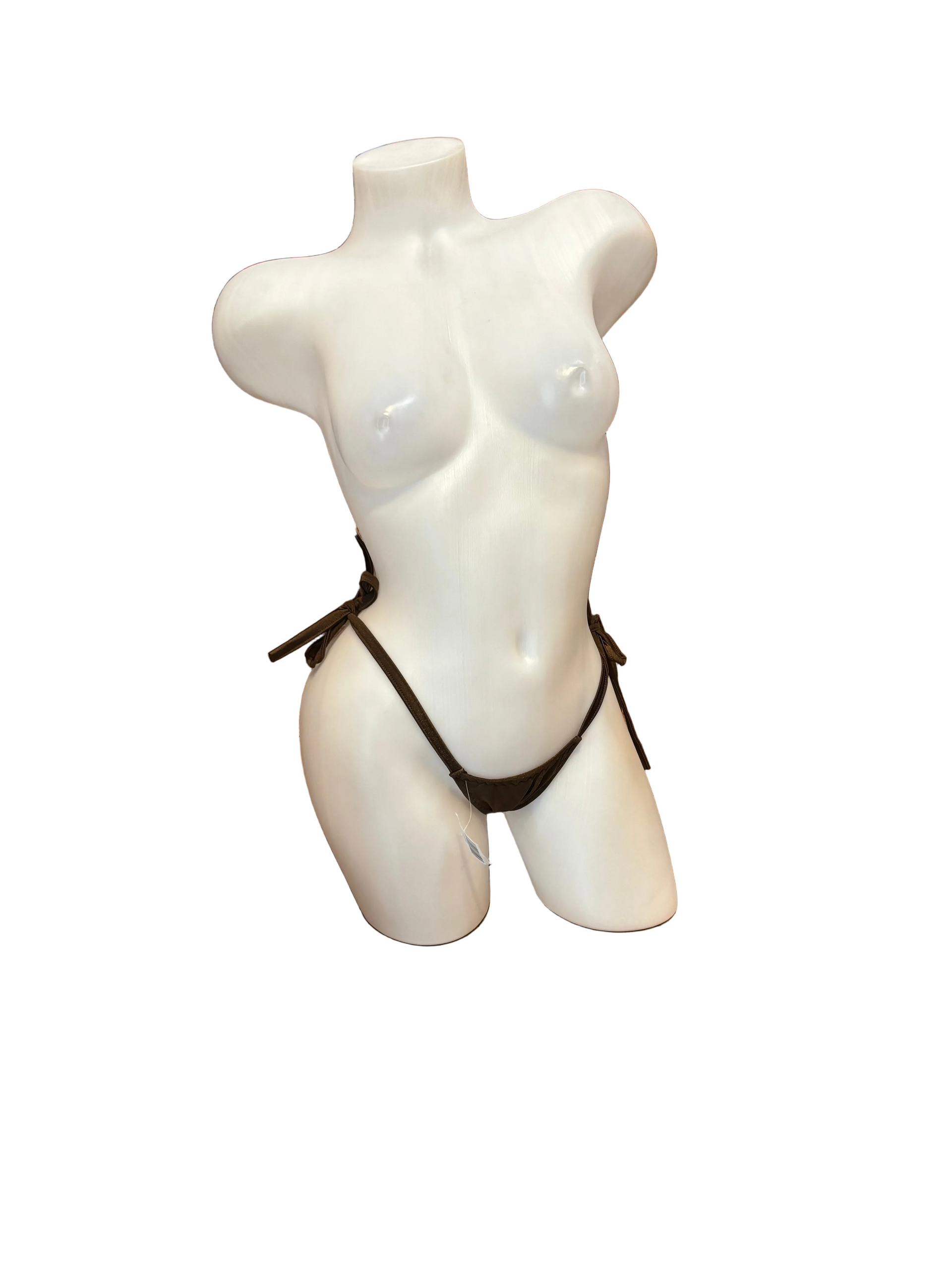 Side Tie Y-Back G-String Brown - Model Express Vancouver